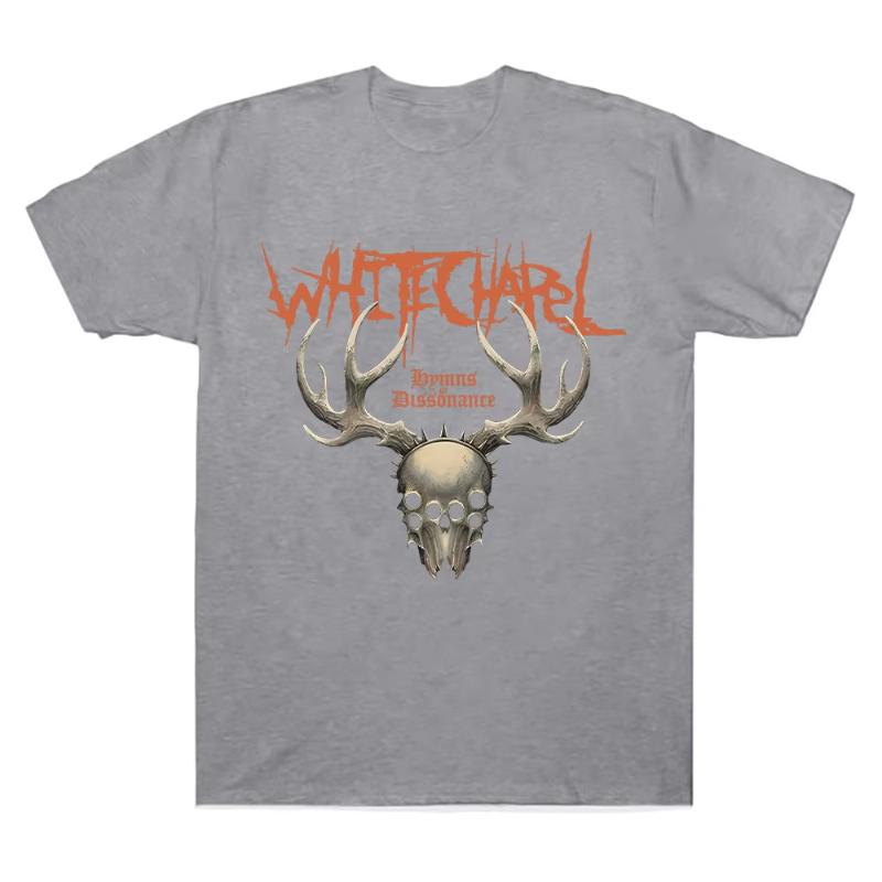 Whitechapel Cotton TShirt Whitechapel Hymns In Dissonance Graphic T Shirts Retro Gothic Casual Round Neck Short Sleeve Unisex
