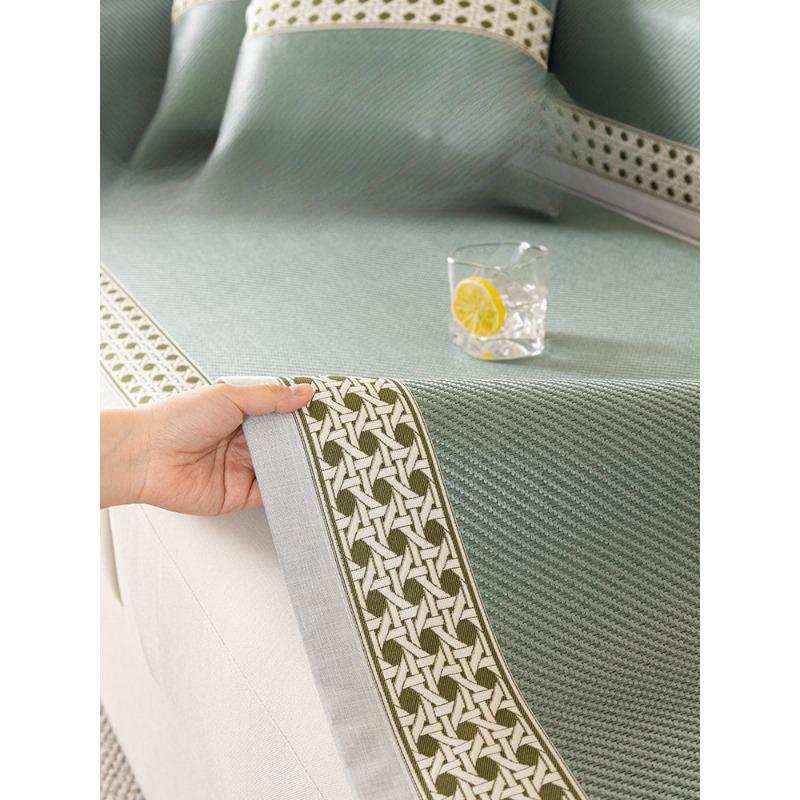 Poduszka na sofę Letnia Mata z Rattanu z Piołunu Argentyńskiego Chłodna Podkładka Cztery Pory Roku Uniwersalna Antypoślizgowa Lekki Luksus Chłodzący Rattan Letni Pokrowiec Ręcznik na Oparcie