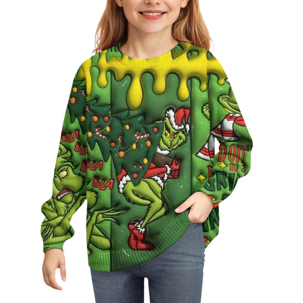 Christmas Day Sweatshirts For Children Boys And Girls Knit Sweater Cute Shirt Fall Crewneck Pullover Tops