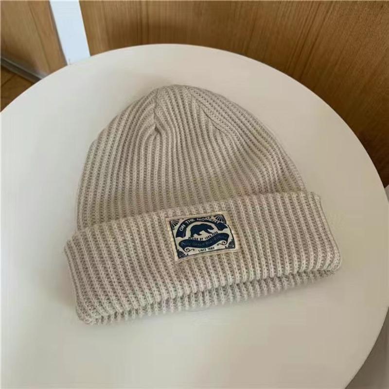 Cute headgear wool hat women's spring and autumn knitted hat women's winter warm and trendy versatile suitable for big head circumference