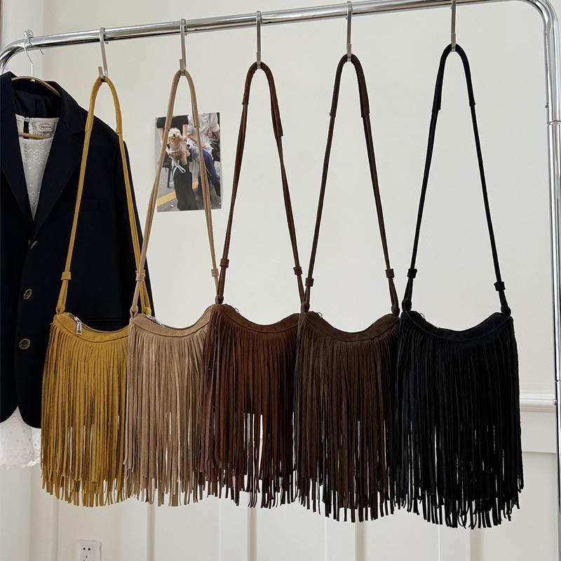 Tassel suede bag women's new women's bag simple and popular women's shoulder bag simple messenger bag