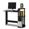 Furinno Compact Computer Desk with Desk Storage and Organizing 99cm X X Japanese Rack, (W) 39.4cm (D) 85.3cm (H), Color Espresso/Black, [Official