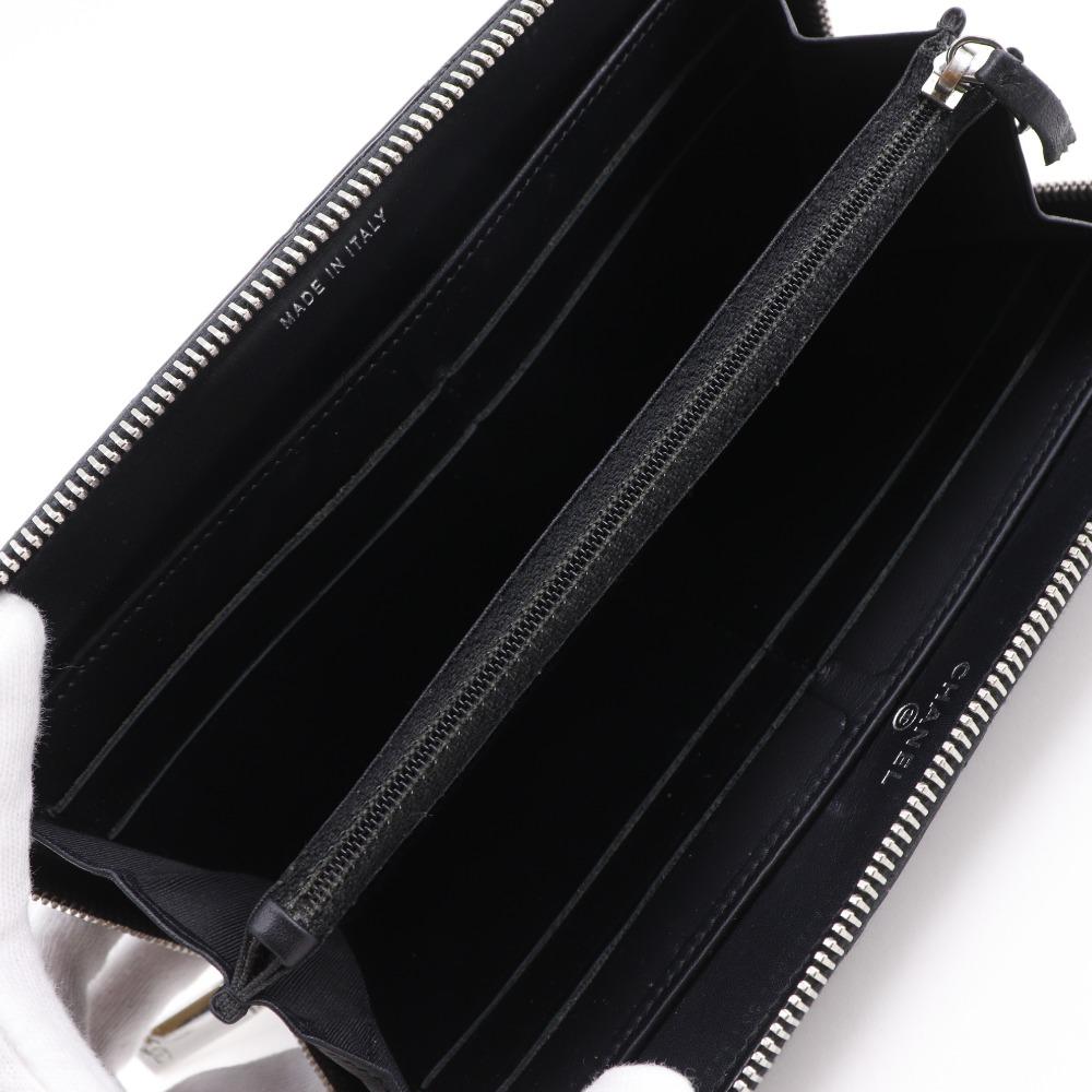 CHANEL brilliant Purse A50106 Zip Around black enamel Women Used