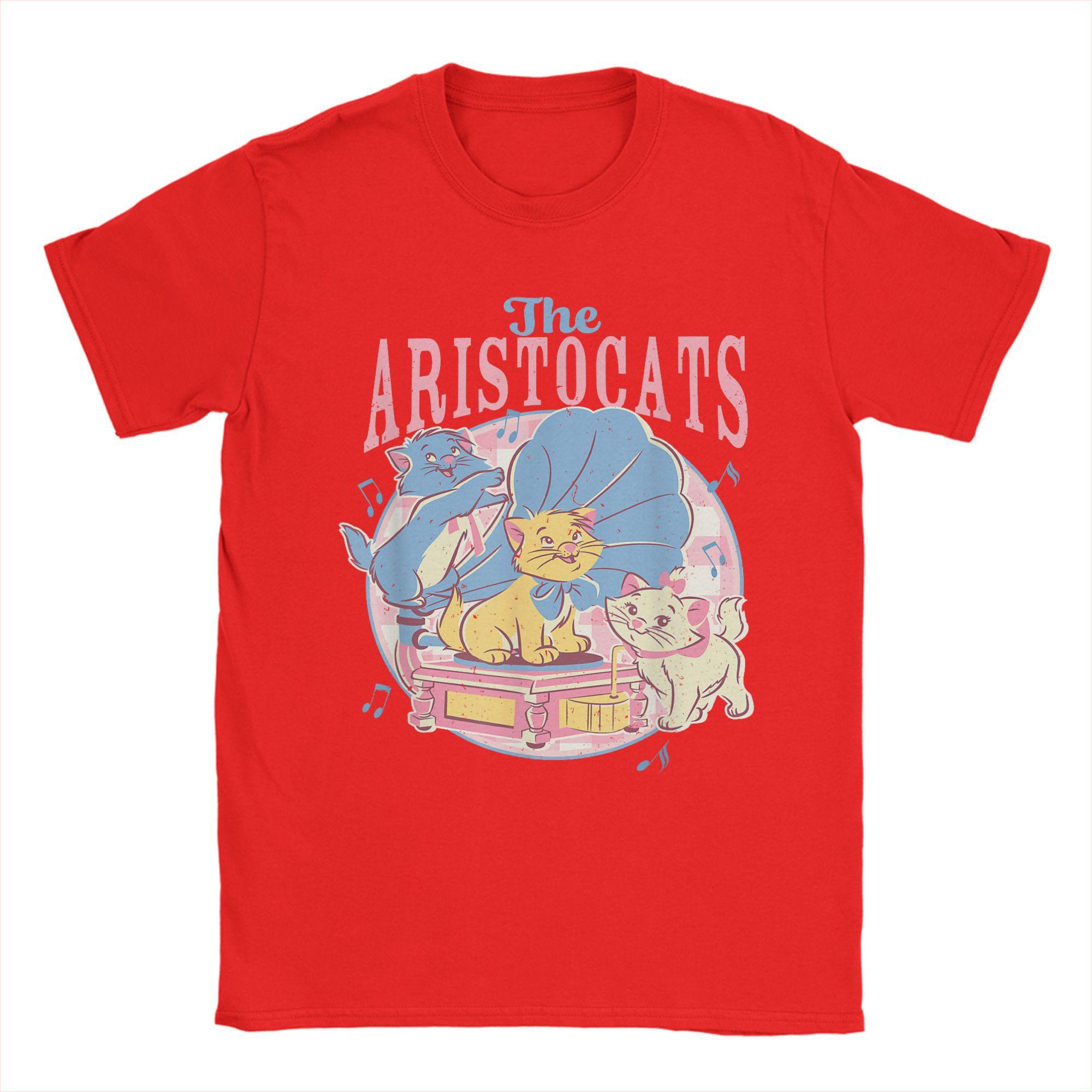 Аристокоты Мари Тулуз Берлиоз Футболки с принтом Мужские Хлопковые Повседневные Футболки С Круглым Вырезом Футболки с Кошкой Мари Одежда с Коротким Рукавом для Вечеринки S