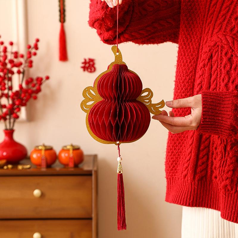 Newyear Paper Folding Christmas Tree 3D Honeycomb Christmas Tree Hanging Pendent New Year Xmas Party Desktop Vase Christmas Gift