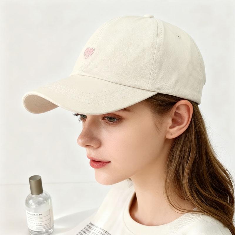 Cute Love Embroidery Baseball Cap for Girls, Stylish and Versatile