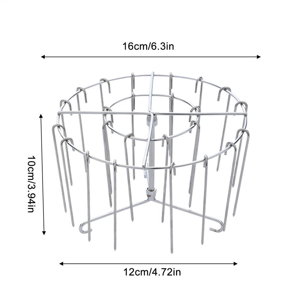 Durable Stainless Steel Air Fryer Grill Round Barbecue Grill with Grilled Skewers Hanging Skewers Rack Vertical Grill Rack