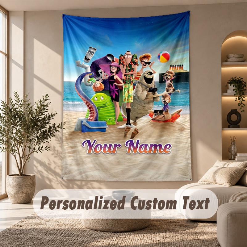 Tapestry Custom Name Text, Wall Hanging Tapestry Home Room DecorHotel Transylvania