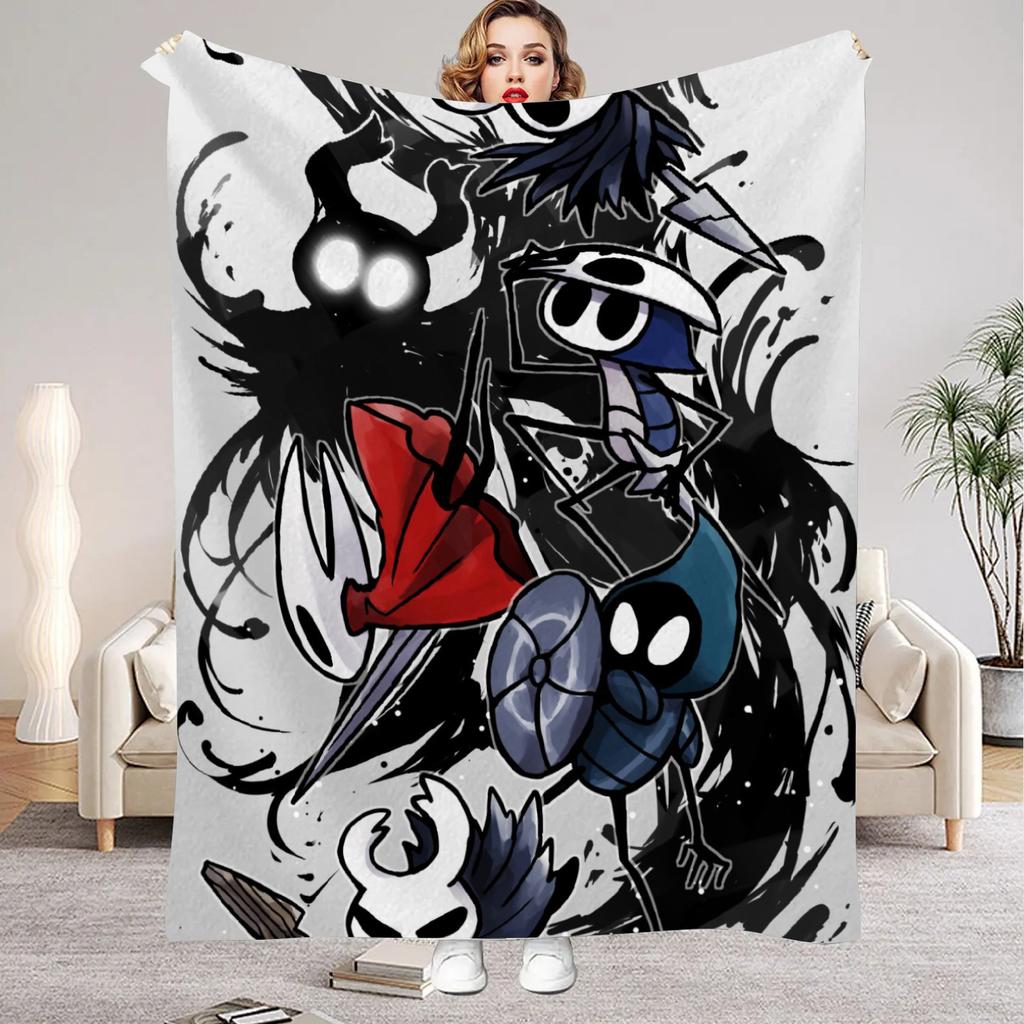 Hollow Knight Blanket Cartoon Game Printed Flannel Blanket for Home Living Room Bedroom Decor New Year Christmas Gift for Fans