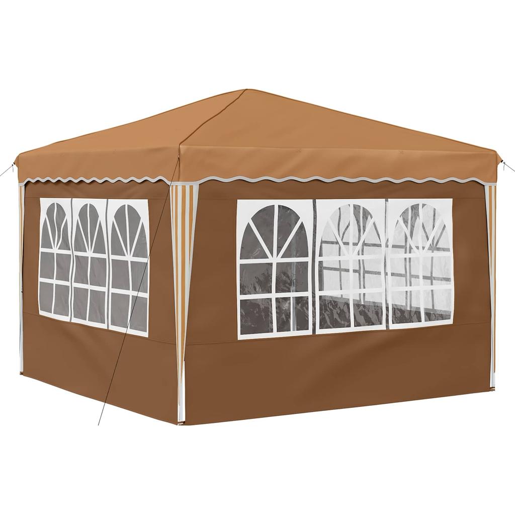 Pop Up Party Tent 288 X 288 X 245 Cm Beige Oxford Fabric