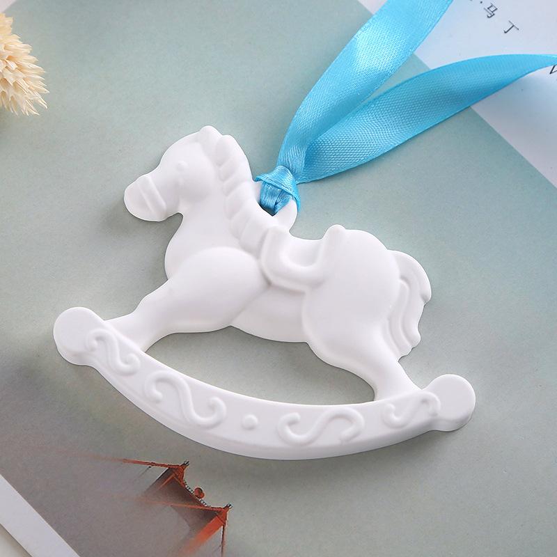 Car Rearview Mirror Pendant Aromatherapy Stone Gypsum Horse Decoration Presents
