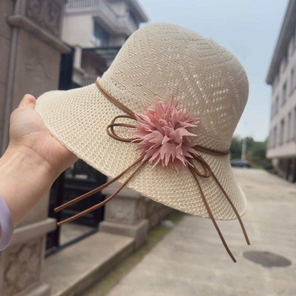 New Sunscreen Sun Caps Big Flower Casual Bucket Hat Sun Cap Outdoor