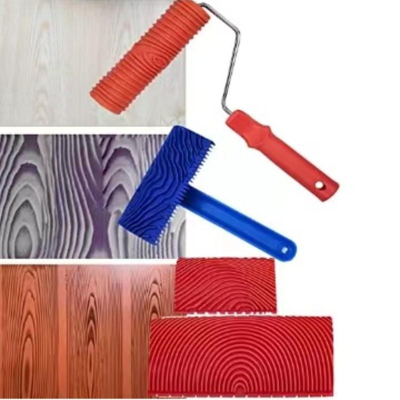 Wood Grain Roller Brush Tool for Imitation Wood Patterns - Rubber Mold for Wall Art