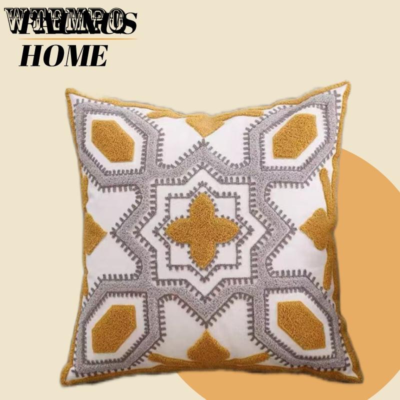 WTEMPO Green Leaf Sunflower Living Room Sofa Embroidery Cushion Throw Pillowcase