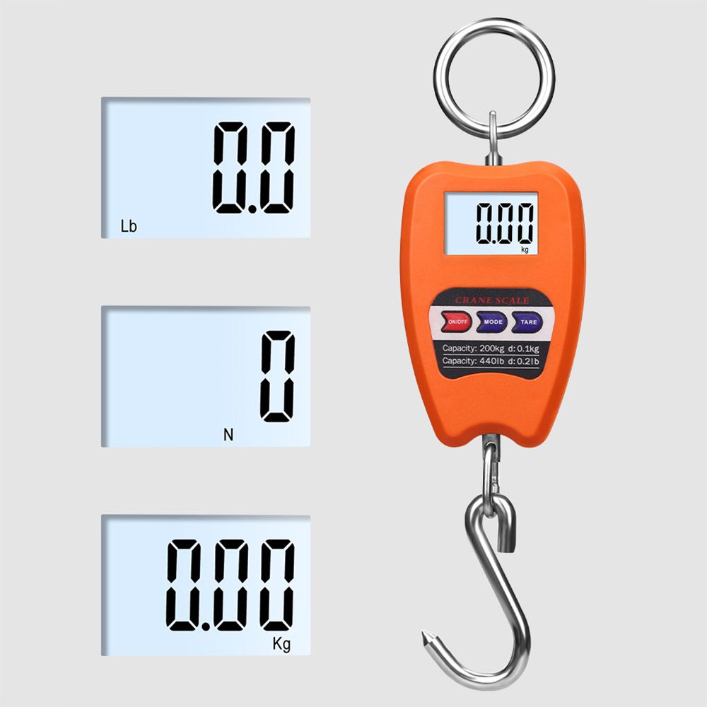Hanging Stainless Steel Hook Scale Heavy Duty Crane Scale LCD Digital Scale 200kg Electronic Scale