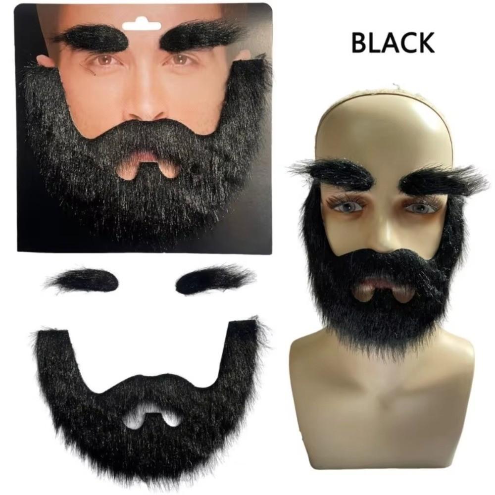 Moustache Postiche Auto-adhésive Barbe Réaliste Décorations Cosplay Sourcil Postiche Noël