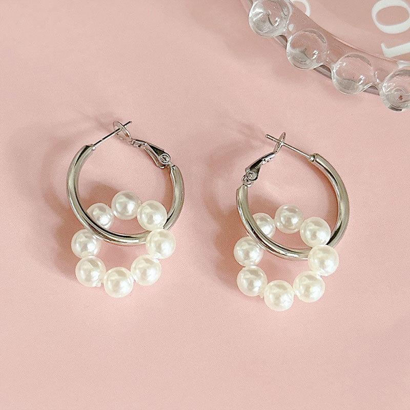 ZAKOL Nye Trendy Hvite Grønne Brune Resin Blomster Hoop Øredobber For Kvinner Mote Zirkon Statement Øredobber Engros