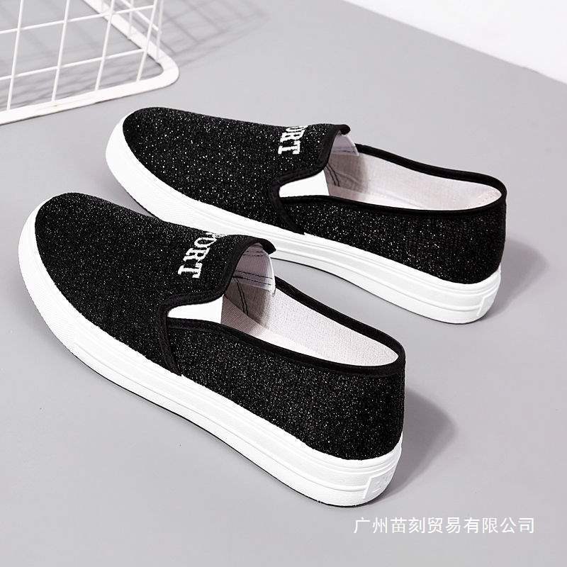 Cloth Shoes Spring Single Shoes Canvas Flat Bottom Non-slip One Pedal Lazy Board Shoes