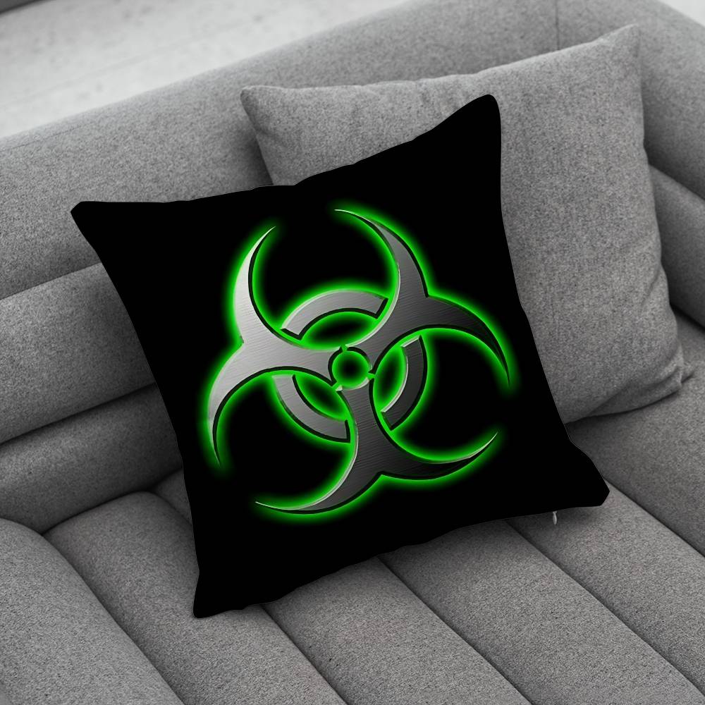 Umbrella Corporation Biohazard Nuclear Creative Patterned Pillowcases for Interior Decoration Office Living Room Home