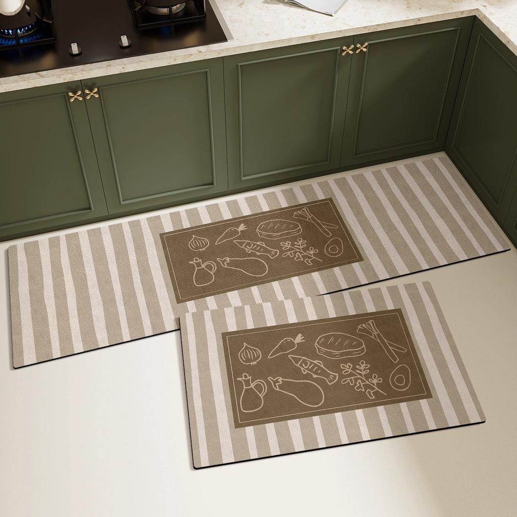 Kitchen Carpet Non-slip Waterproof Oil-proof Kitchen Rug Long Strip Runner Kitchen Mat PVC Leather Washable Rugs Home Decoration