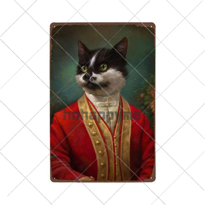 Funny Black Cat Pet Animal Cartoon Metal Tin Sign Vintage Poster Decorative Wall Plates Plaque Retro Home Decor 20x30cm