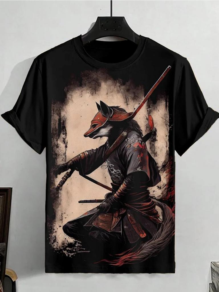 Japanese Ukiyo-E 3D Printed Men's T Shirts Short Sleeved Tee Tops O-Neck Shirts Party Summer Casual Men's Clothing Apparel