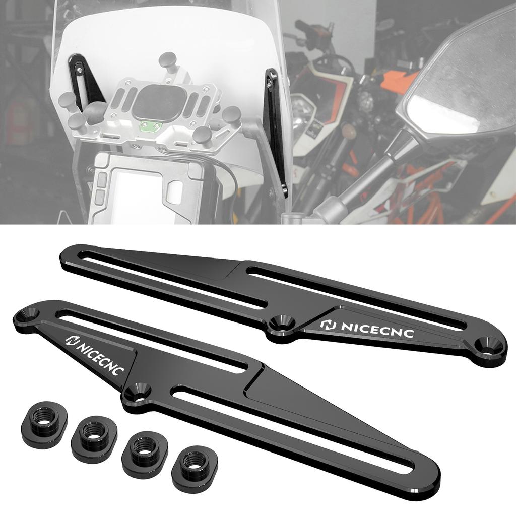 Motorcycle Adjustable Windshield Brackets for Yamaha Tenere 700/XTZ700 2019-2024 Tenere700 Rally 2020-2024 Tenere 700 WR 2022