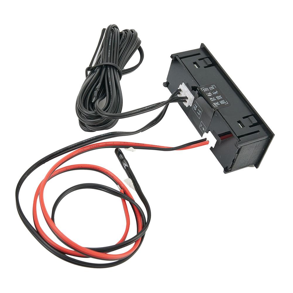 Clock Car Voltmeter LED Digital Display DC 5-27V Indoor Outdoor 12V 3in1