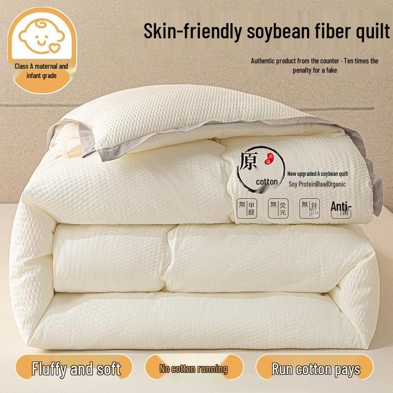 Thickened Warm Cotton-Soy Quilt for All Seasons - Single & Double Dorm Bedding