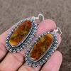 Seam Agate Gemstone Handmade 925 Sterling Silver Jewelry Earring 2.44" KKG-706
