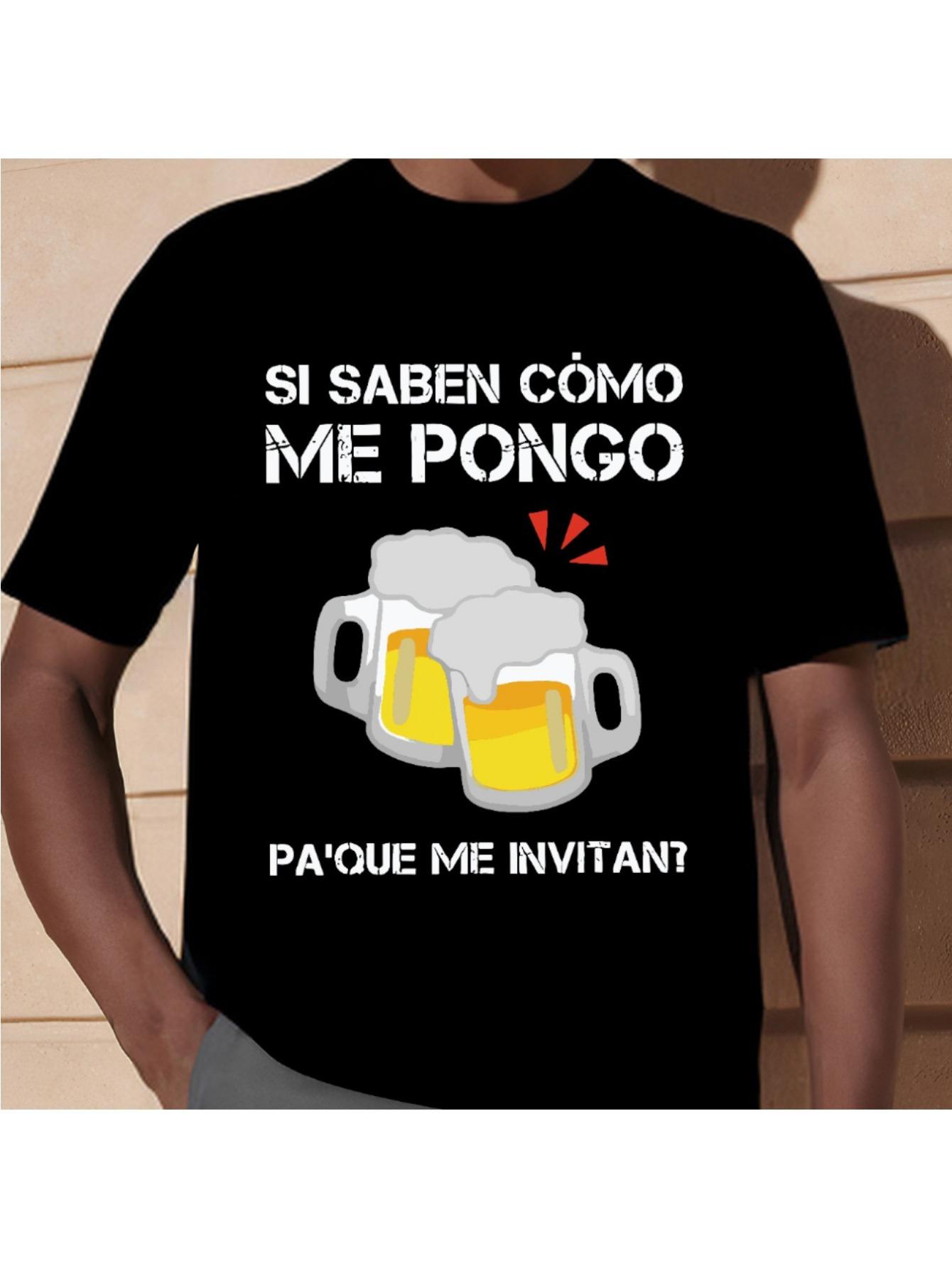 T-Shirt y2k Spanish Beer T Black L