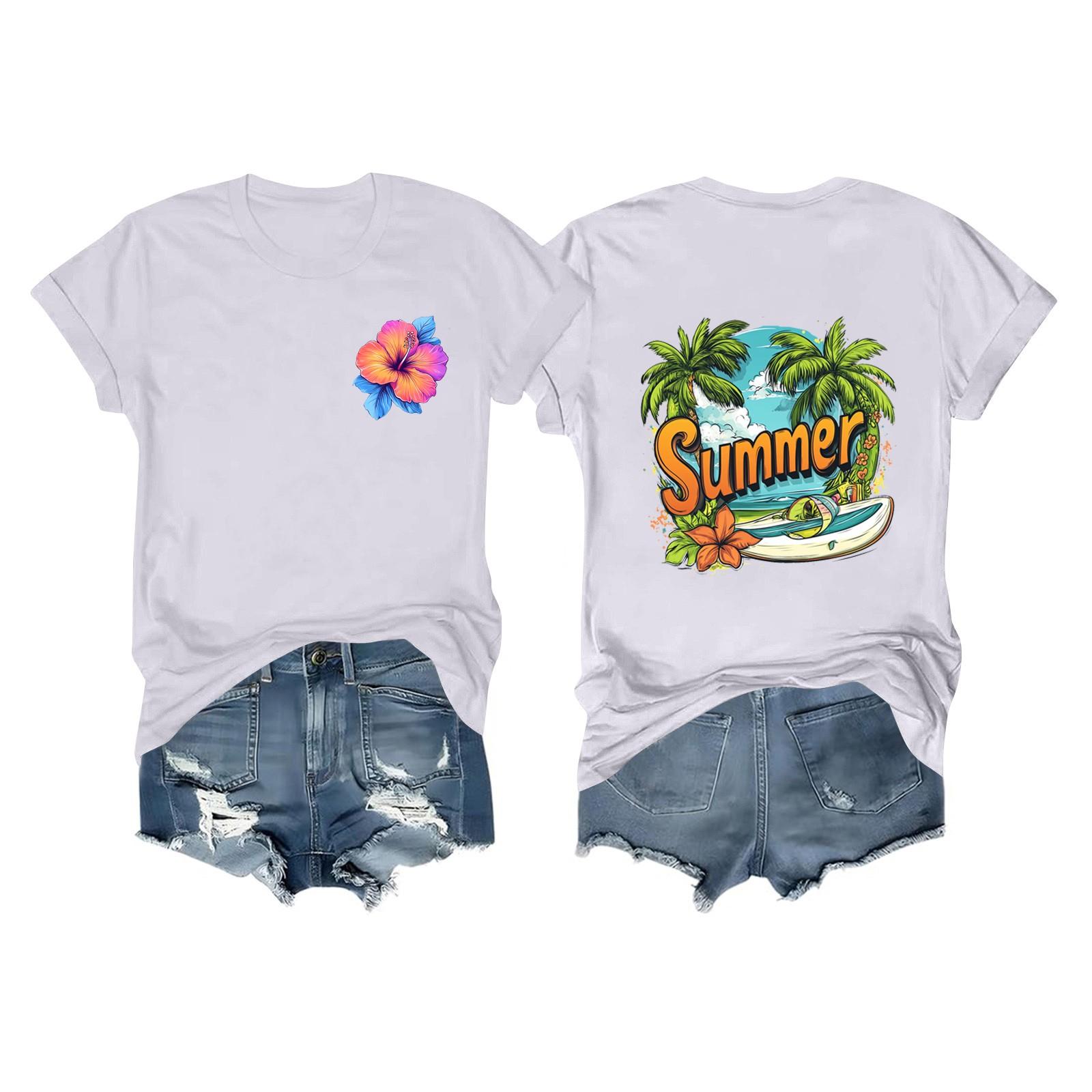 

Футболки с короткими рукавами для женщин, модные топы, легкие и мягкие повседневные летние наряды, одежда XL белый