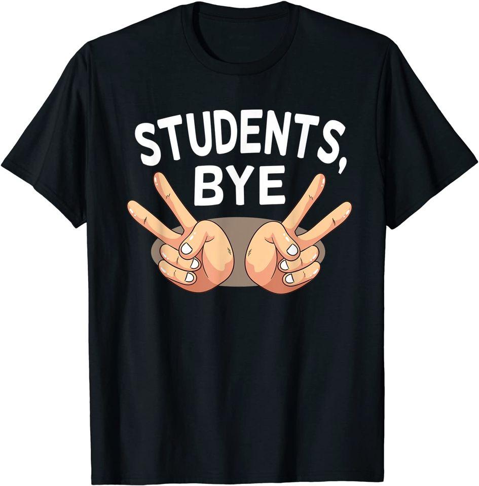 Last Day of School Students Bye Peace Sign Teacher Funny T-Shirt Classic T-shirt