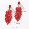 Pinkdudu Fashion Exaggeration Colorful Leaf Earrings Simple Candy-Colored Acrylic Stud Earrings for Women Jewelry Gifts PD901
