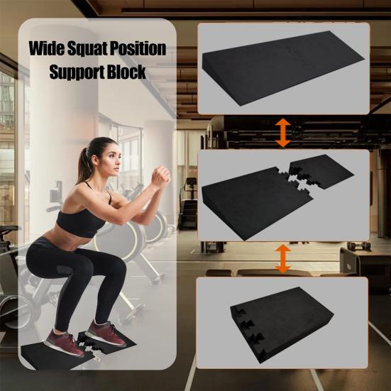 Deep Crouch Wedge Block Calf Stretcher Slant Board Professional Non-Slip Fitness Weightlifting Deadlifting Strength Training Heel Elevated Deep