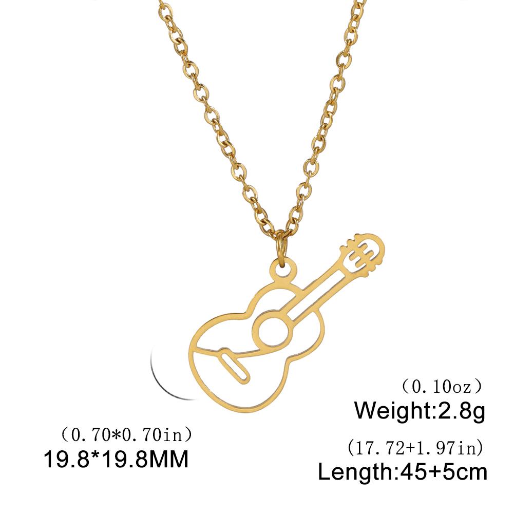 Cazador Stainless Steel Jewelry Musical Instrument Guitar Pendant Necklace for Women Men Chain Necklace Birthday Party Gift 2026