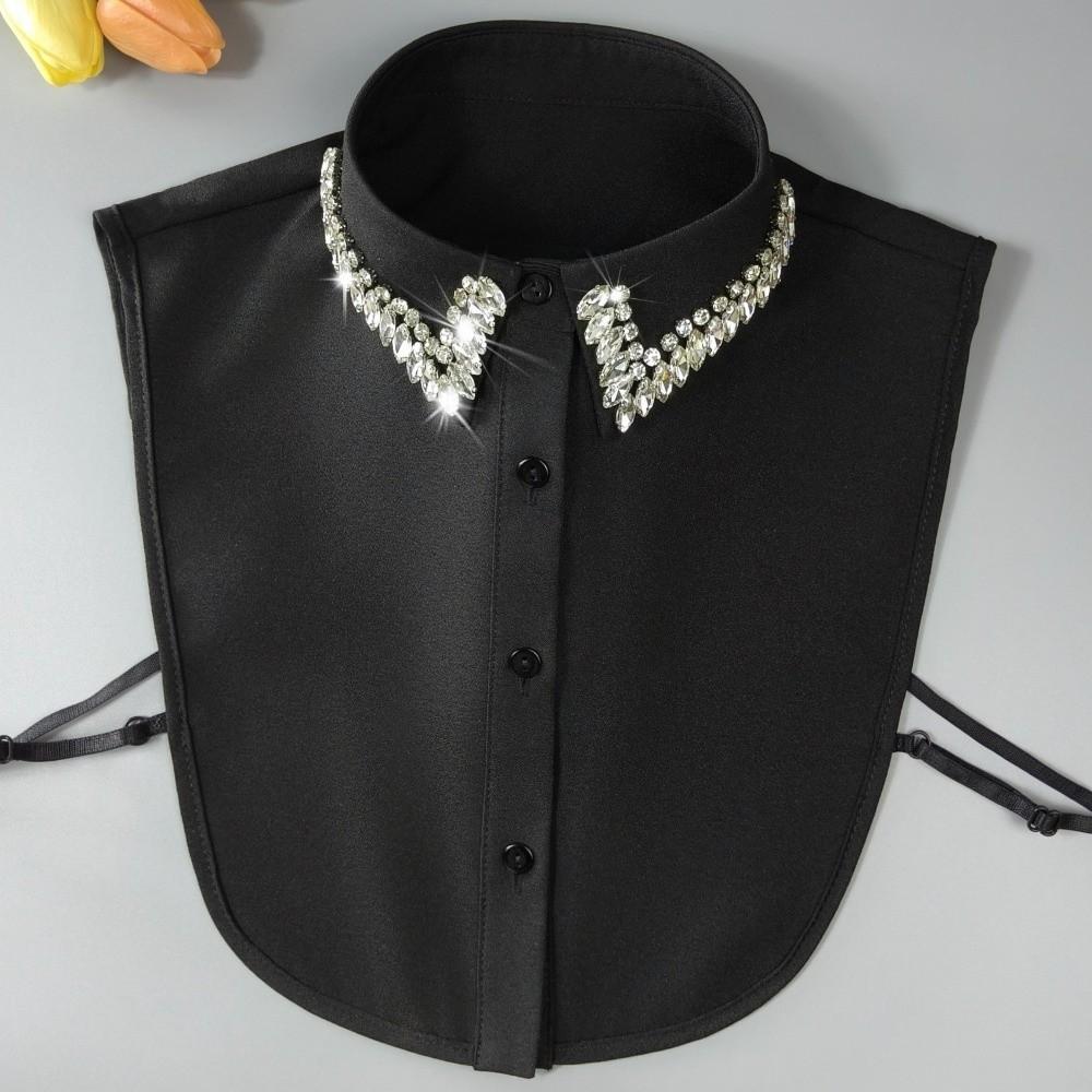 

Handmade Beaded Decoration Fake Collar Rhinestone Decoration False Collar Women Fashion чорний