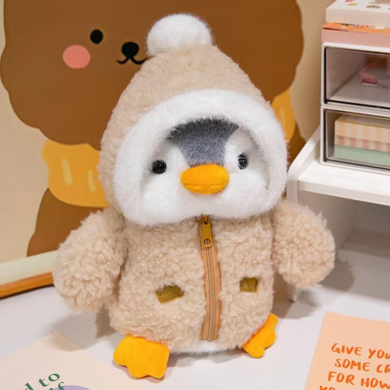 Kawai Drag Penguin Bear Plush Toys Four-color Winter Warm Clothes Christmas Gifts Children Cute Soft Cartoon Dolls