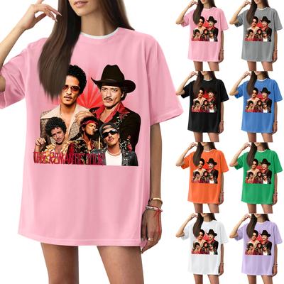 Lässiges bedrucktes T-Shirt für Damen, Rundhalsausschnitt, Pullover, kurzärmelig