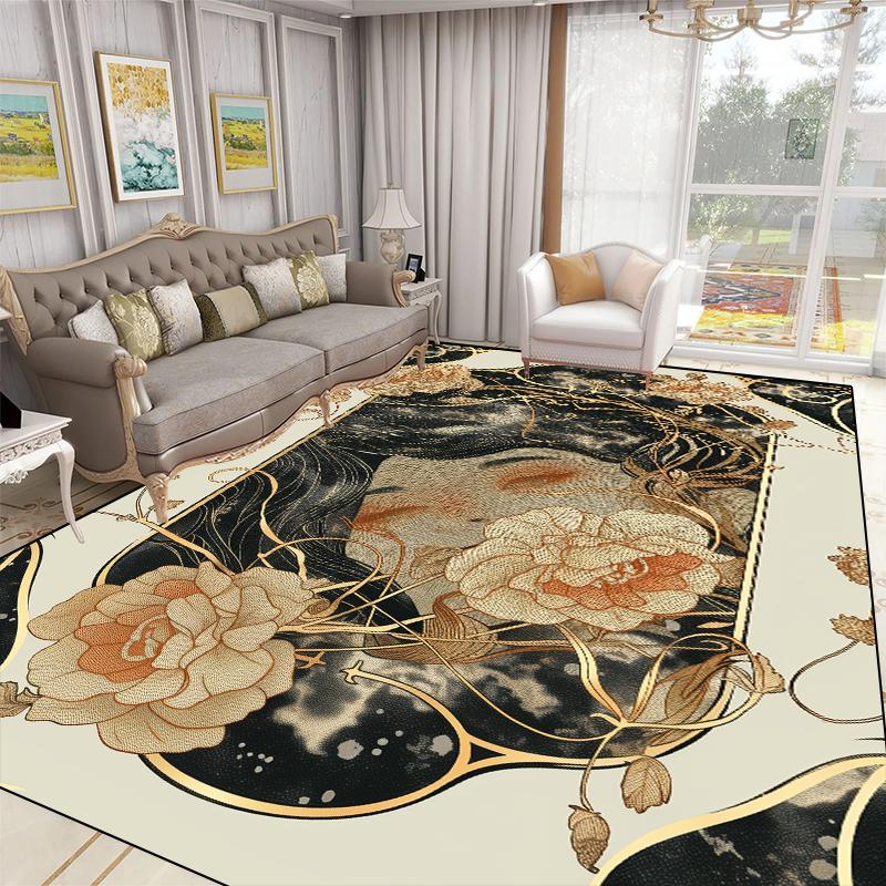 

Роскошные 3D ковры с растительным рисунком для гостиной, украшения в европейском и американском стиле, большие ковры, нескользящий коврик для журнального столика, коврик для гостиной 60x90cm 23.6x35.4in