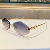 Stylish Frameless Metal Diamond-shaped Sunglasses for Women, High-end UV Protection Sunglasses