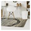 Gray Circles Pattern Long Pile Rug 120x170