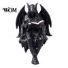 Sensenmann Statue Halloween Lesen Buch Skelett Figur, Gruselige Teufel Harz Skulptur, Gothic Dekoration Schwarzer Umhang für Zuhause Büro Bücherregal