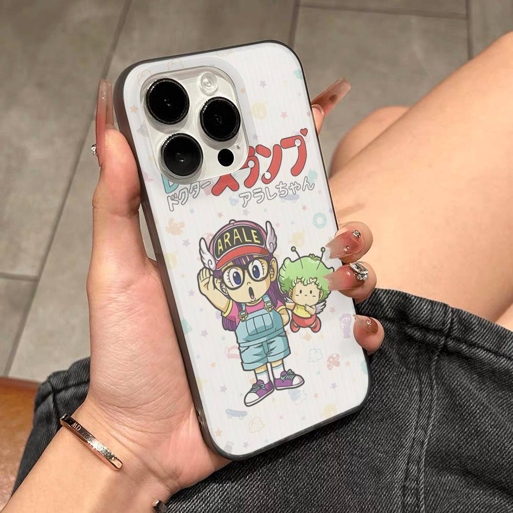 Cute K-Kawaii Dr. Slump For IPhone 15 16 17 14 13 12 11 Pro Max 16E 16 Plus 17 Air Corrugated Shockproof Phone Cover