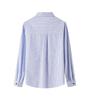 Women's Blue Striped Long Sleeve Shirt: Spring 2026 New Design with Tie Top, Loose and Fashionable.