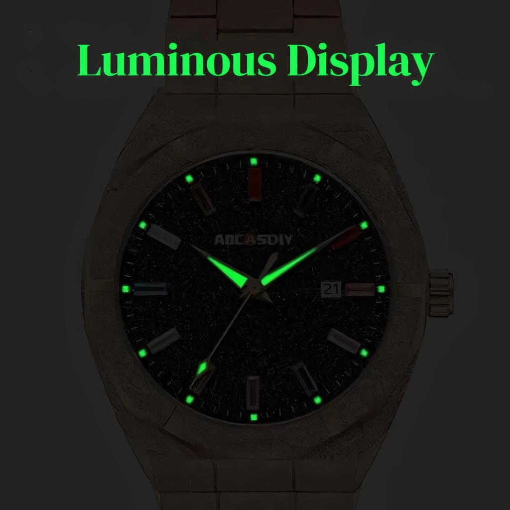 AOCASDIY Ceasuri de Lux pentru Bărbați Cristal Colorat Rezistent la Apă Cadran Bling Ceas Curcubeu cu Praf de Stele Mat pentru Bărbați