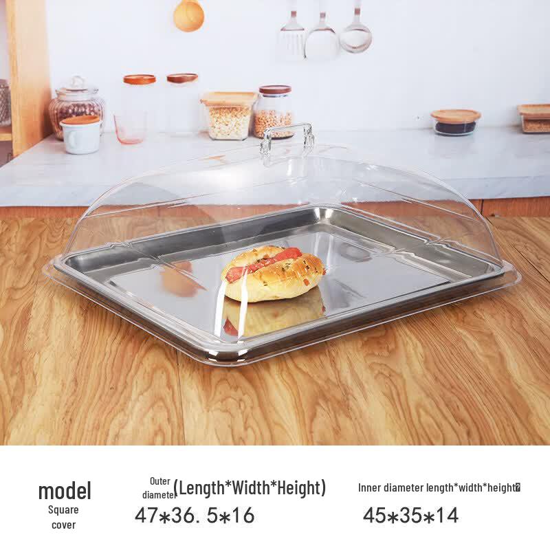 Transparent Rectangular Food Tray Cover
