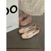Evening bow flat bottom one pedal French single shoes soft sole grandma shoes gentle women's shoes autumn and summer light mouth shoes ladyshoes