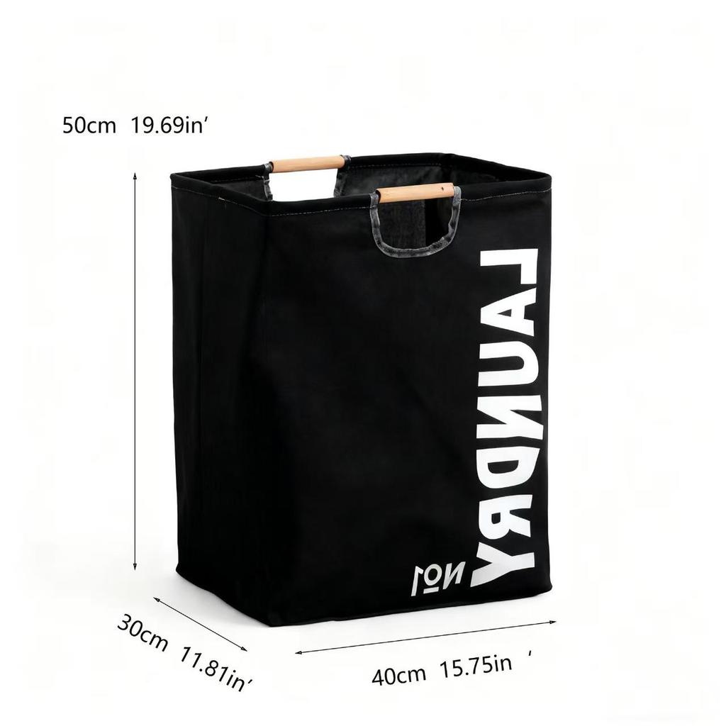 Foldable Cotton & Linen Laundry Basket with Large Capacity for Clothes and Toy Storage - Handheld Bathroom Hamper.