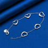 925 Sterling Silver 8-inch Exquisite Heart-shaped Bracelet, Fashionable Women's Party Jewelry Accessories, Wedding Gifts